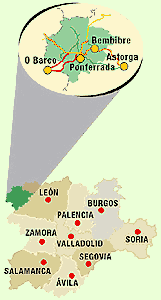 Mapa de la D.O. Manzana Reineta del Bierzo.